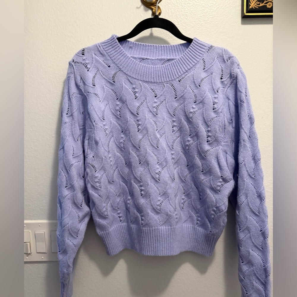 Adorable Lavender Cable Knit Sweater